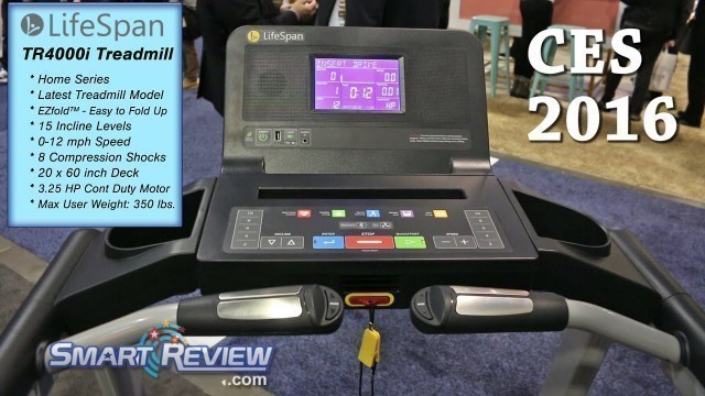 'CES 2016 | LifeSpan Fitness TR4000i Home Treadmill | Newest Folding Model | Demonstration'