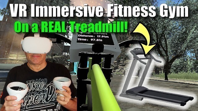 'Playing VR Immersive Fitness Gym on a REAL Treadmill! / Oculus Quest 2 (Virtual Desktop) / RTX 2070'