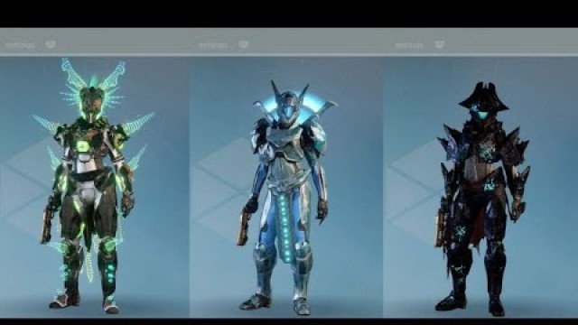 'Destiny showcasing all titan raid armor with ornaments!'