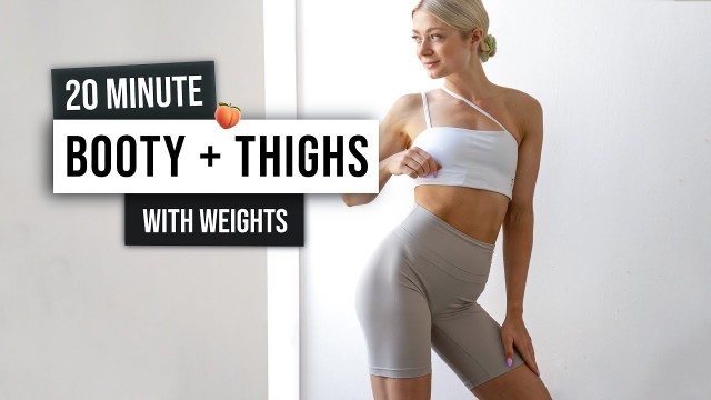 '20 MIN BOOTY + INNER OUTER THIGH Workout - With Weights, No Repeat Lower Body Home Workout'