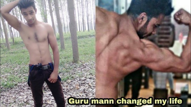 'Natural transformation | Guru Mann changed my life | Skinny to Mascular | Sahil khan | motivatoin'