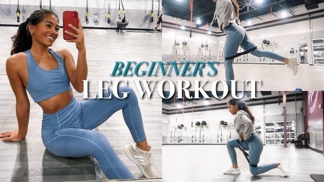 'BEGINNER LEG + BOOTY WORKOUT! + Getting Real About Fitness Goals!'