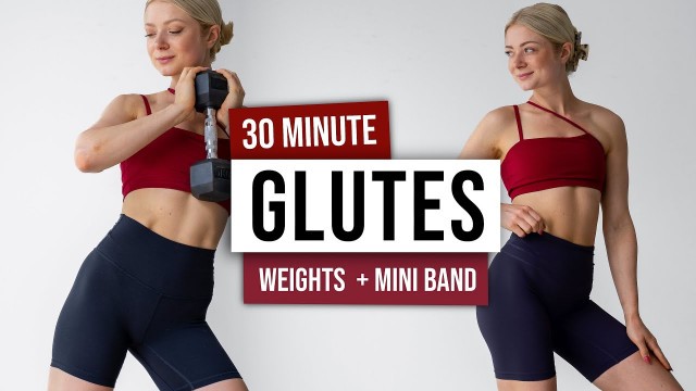 '30 MIN INTENSE BOOTY WORKOUT - With Weights, Mini Band & Chair - No Repeat - GROW YOUR GLUTES'