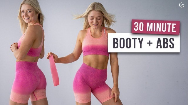 '30 MIN BOOTY + ABS - WITH MINI BAND, No Repeat Home Workout'