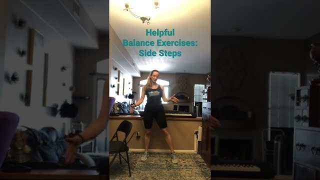 'Helpful Balance Exercise: Side Steps #sidesteps#balance#seniorfitness#seniorfitnesswithmeredith'