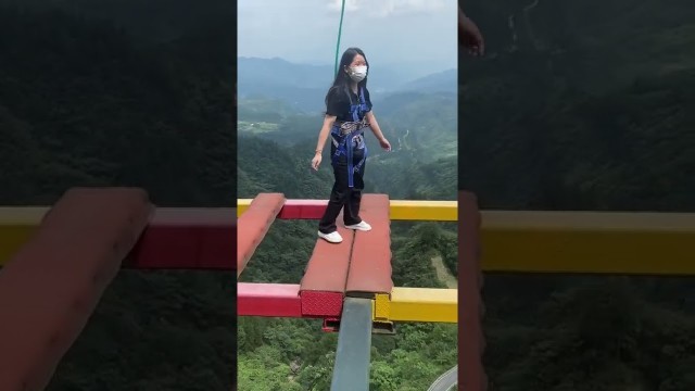 'Bungee Jumping With Rope In Beautiful Place, :$ Asmr Bungee Jumping #shorts'