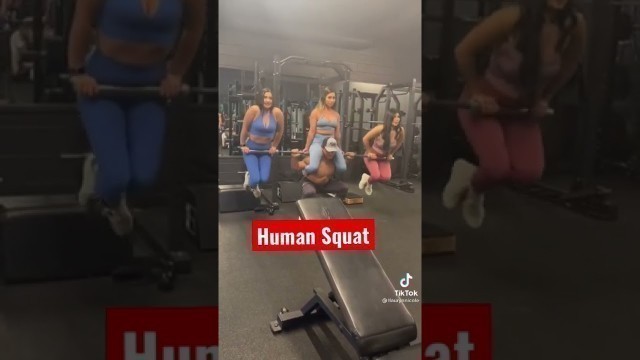 'Man squats three woman #gymtok #powerlifts #powerlifter #powerlift #squat #squats #gymbro #fitness'