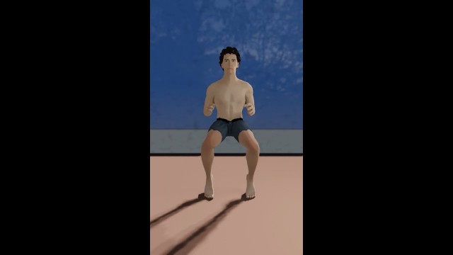 'evgeni stretching before workout - blender eevee'