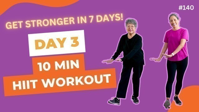 'DAY 3: 10 Minute Beginner HIIT workout | No Jumping, Low Impact'