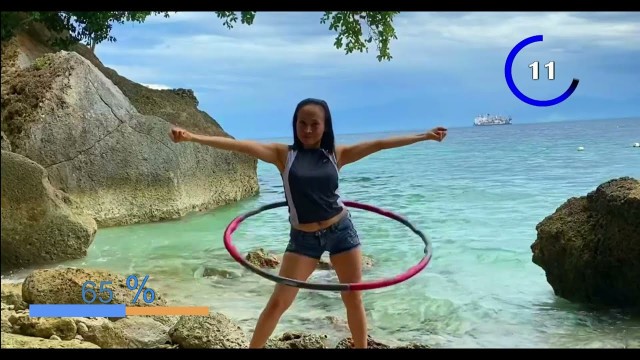 'Hula Hoop Dance Fitness l Abs + Arms Workout l 8-Minute Continuous Exercises for Weight Loss'