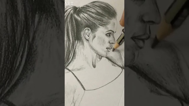 'How To Draw A Girl: Michelle Lewin Fitness Model #shorts  #youtubeshorts'