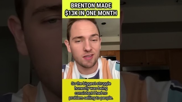 'Brenton Made $13k In One Single Month With his online fitness business'