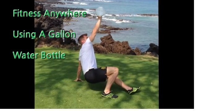 'Fitness Anywhere Using A Gallon Water Bottle'