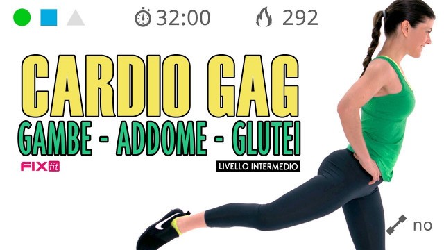 'Allenamento Cardio GAG Senza Salti! Esercizi Gambe, Addominali e Glutei'