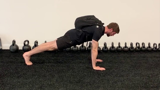 'Anywhere Workout: Backpack push-up'