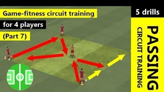 'Game-fitness circuit training for 4 players (Part 7) | fitness soccer training with a ball'