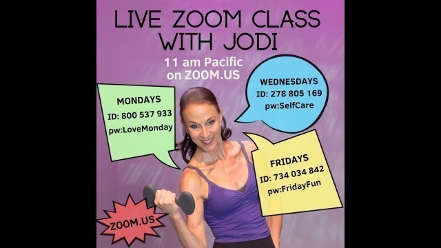 'Live with Jodi Stolove Fitness, Fun and Friends During Covid Safer at Home Exercise Class'