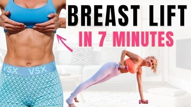 'BREAST LIFT in 7 minutes - CHEST & BACK workout (weights optional)'