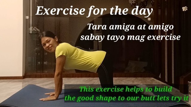 'Exercise for the day #helps butt shape & #prevents breast sagging'