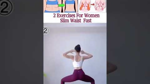 '2 Exercises for women slim waist fast #exercise #weightlossjourney #healthfitnesstips'